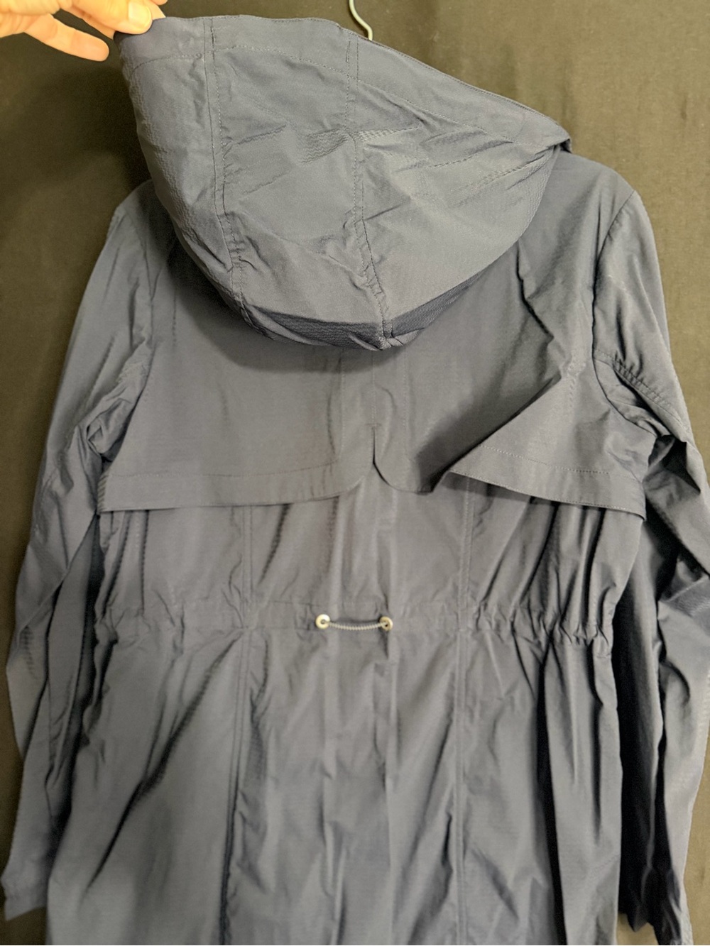 Athleta Navy Hooded Packable rain jacket windbreaker Jacket lightweight - Picture 6 of 16
